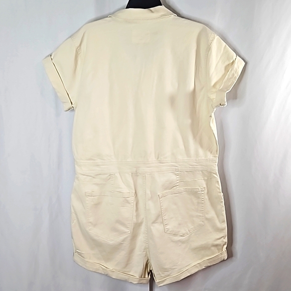 Jessica Simpson Lorelai Denim Romper Sz XL Parchment NWT - Picture 8 of 10